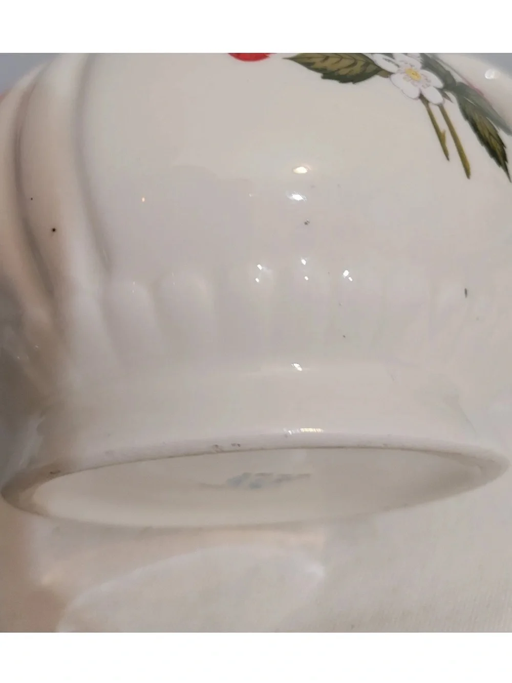 Strawberry Floral Ceramic Teapot With Lid White Small Cottagecore